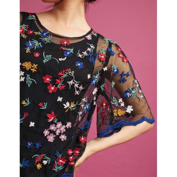 MAEVE ANTHROPOLOGIE Meadows Embroidered Top SMALL - Picture 3 of 7